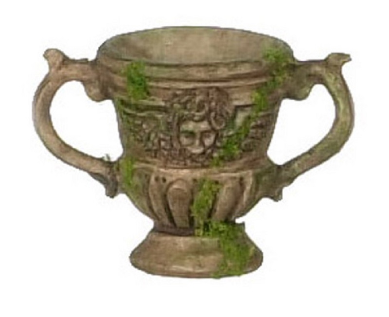Aged Brown Urn w/Moss by Falcon Miniatures