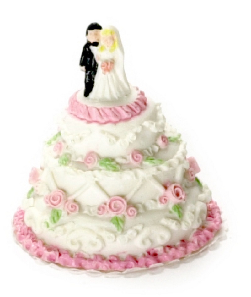 Wedding Cake w/Bride and Groom Topper by Falcon Miniatures