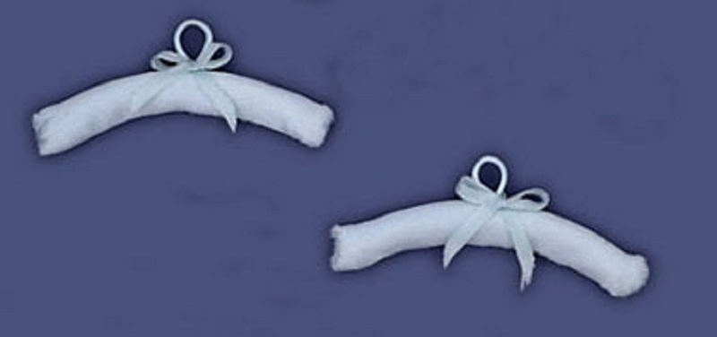 Set of 2 Blue Satin Padded Hangers by Falcon Miniatures