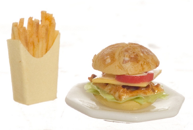 Hamburger & French Fries by Falcon Miniatures