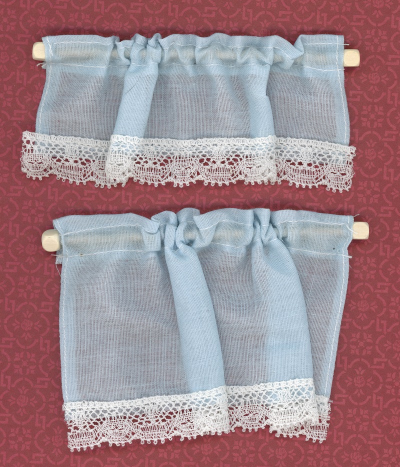 Cottage Curtains in Pale Blue by Barbara O'Brien