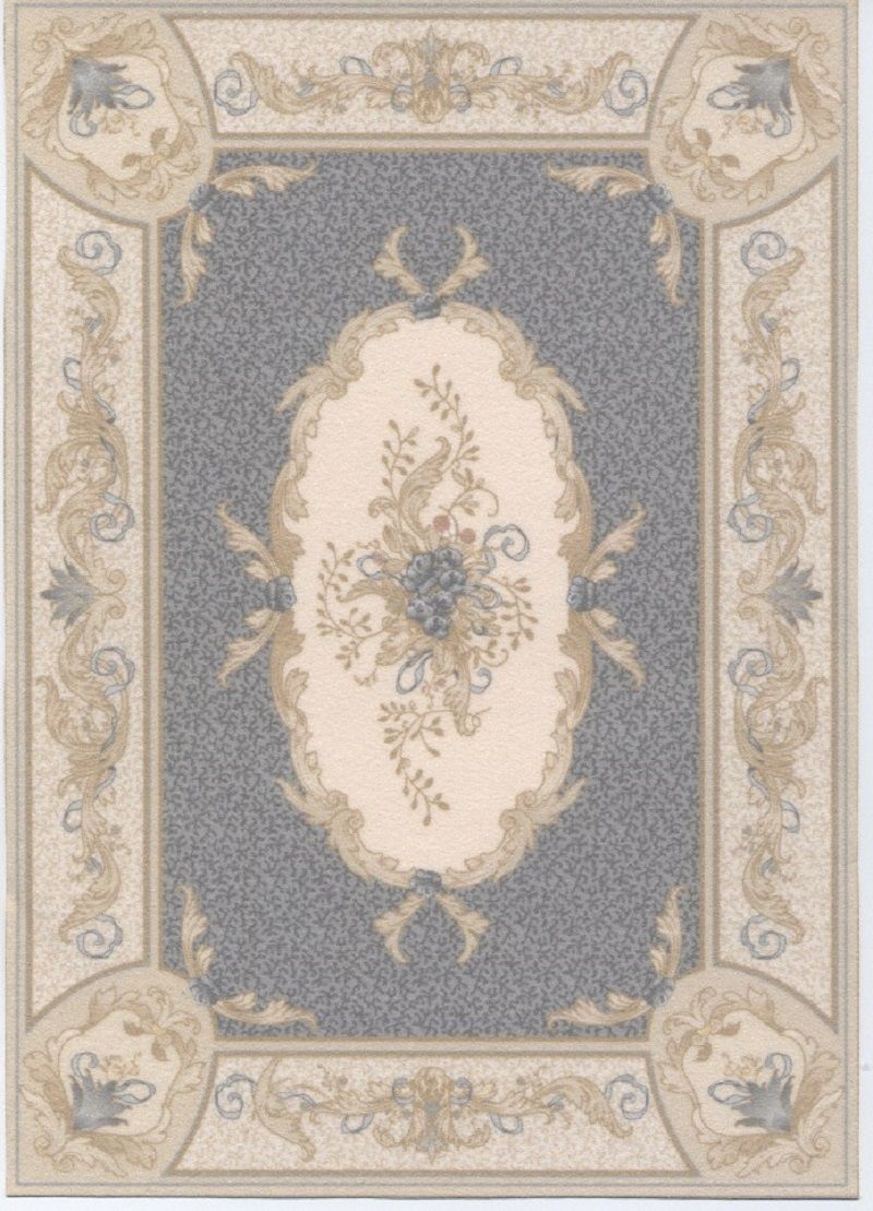 1:12 Scale French Aubusson Gray Area Rug