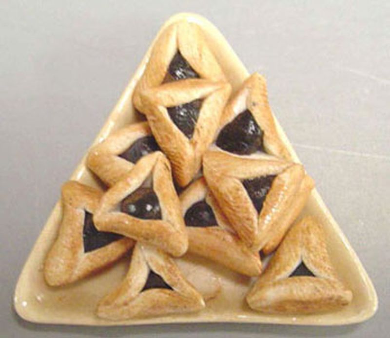 Jewish Platter of Purim Hamentashen Cookies by Barb