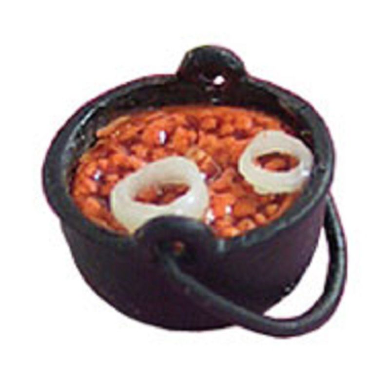 Baked Beans in a Black Hanging Pot