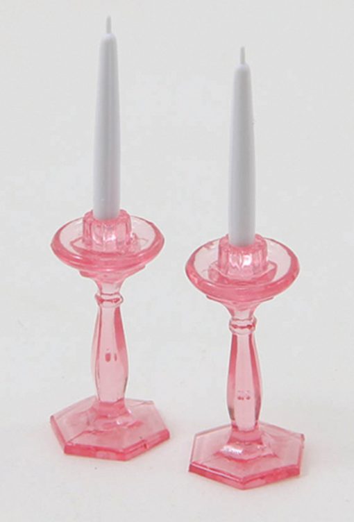 Candlesticks in Translucent Pink by Chrysnbon