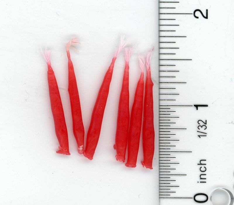 Six Real Wax Red Candles by Clare-Bell Brass