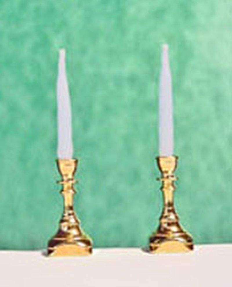 Square Base Candlesticks by Clare-Bell Brass