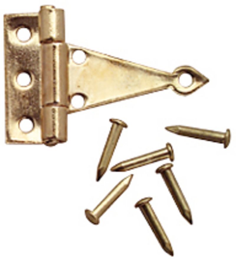 Brass T Hinges with Nails