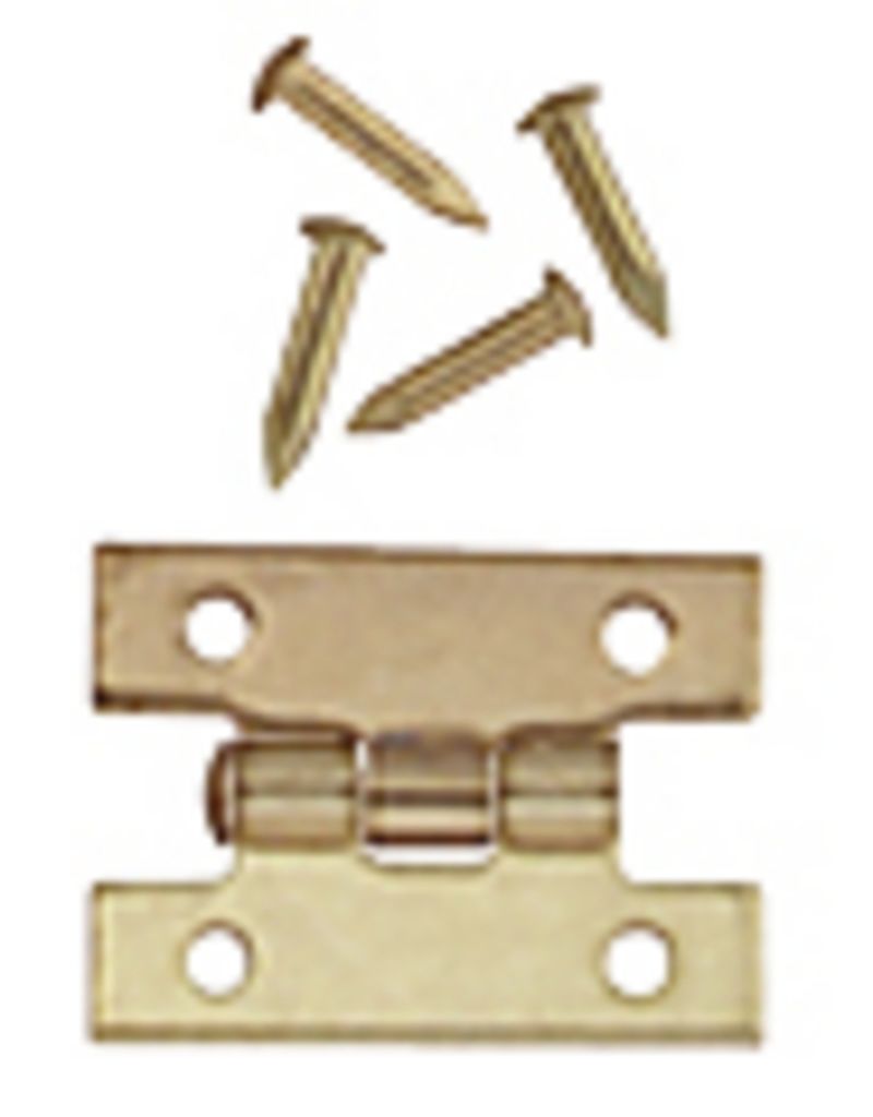 Small Brass Flush Hinges with Nails