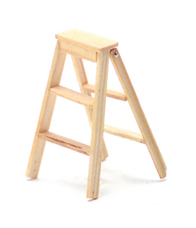 Unfinished Furniture - Small Stepladder Dollhouse Miniature