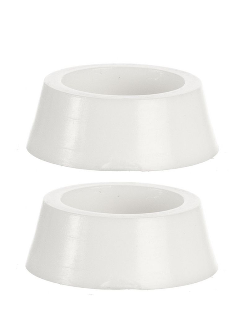 Set of 2 White Pet Food Dishes
