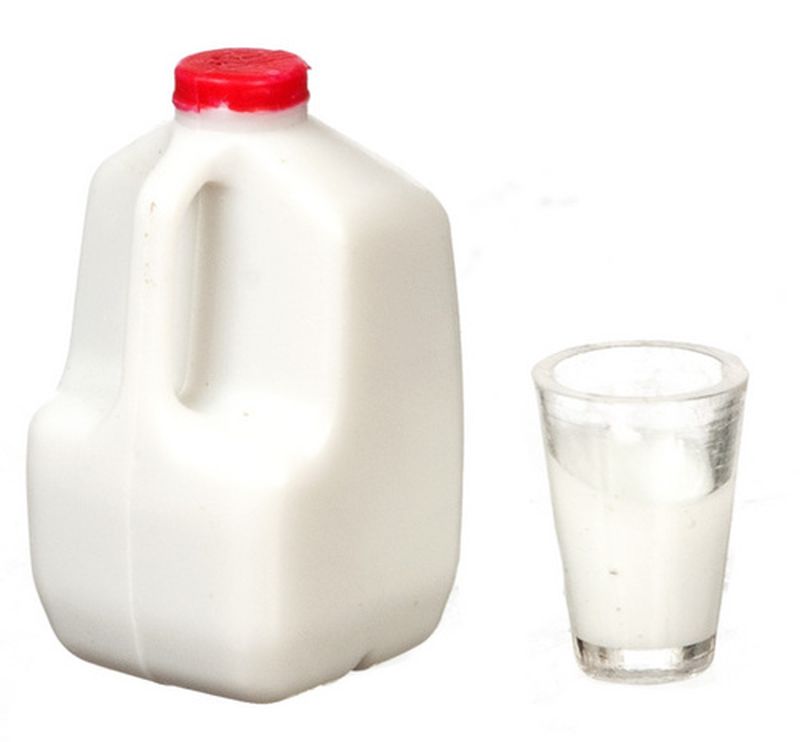 Gallon of Milk with Full Glass of Milk by Farrow Industries