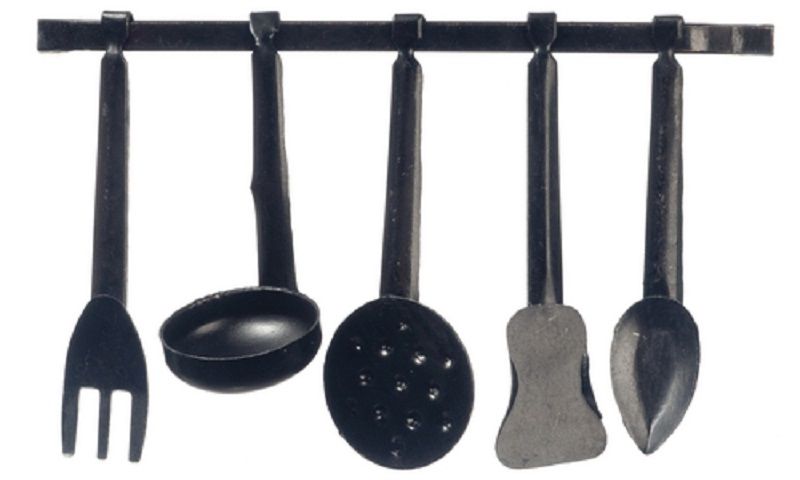 Set of 5 Black Kitchen Utensils