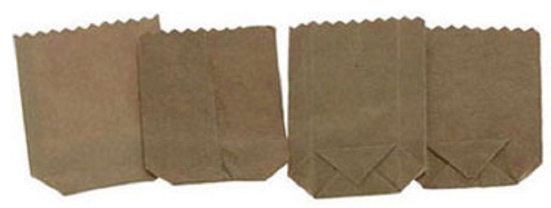 Set of 4 Large Brown Grocery Store Bags