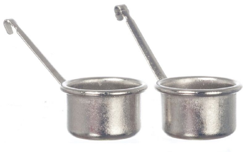 Set of 2 Silver Saucepans