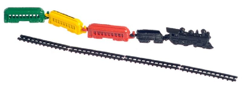 Painted Toy Railroad 9 pc Set