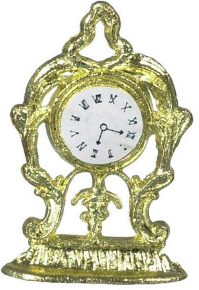 Victorian Gold Ornate Mantle Clock by International Miniatures