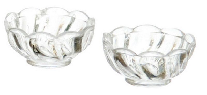 Set of 2  Fluted Candy Dishes in Clear