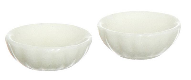 Set of 2 Fluted Milk Glass Candy Dishes