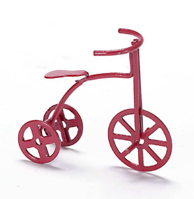 Children's Red Tricycle in Painted Metal