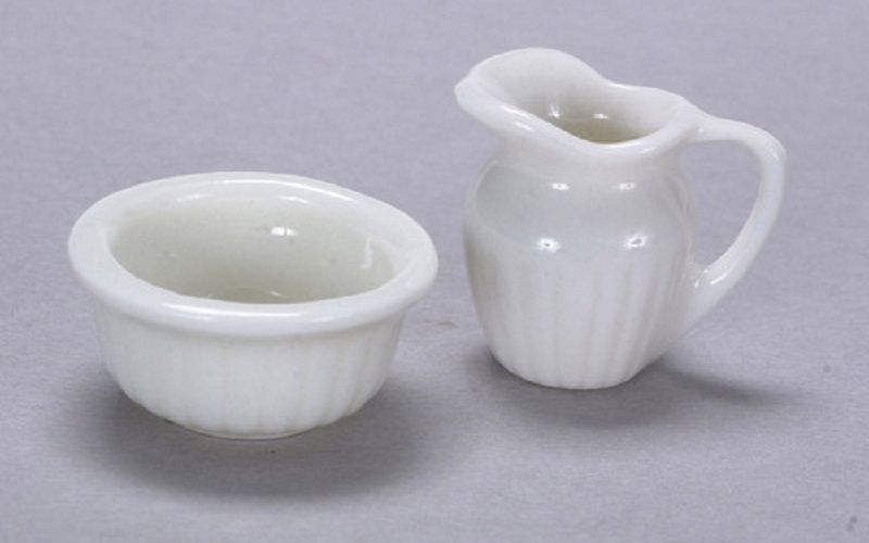 Pitcher & Bowl in White