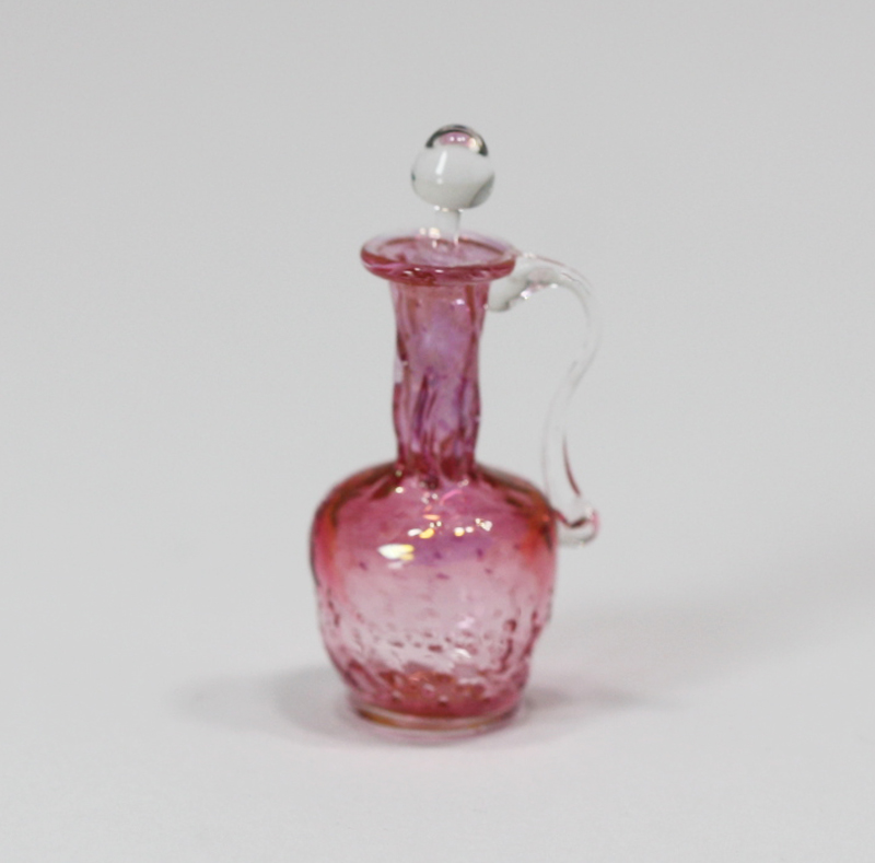 Artisan Crystaline Decanter and 6 Glasses in Cranberry by Philip Grenyer 