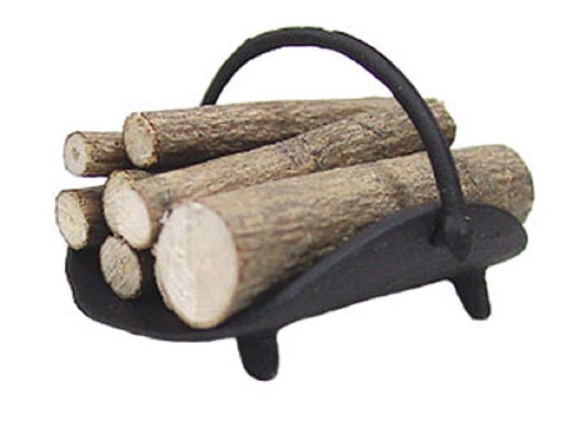 Fireplace Log Holder with Logs