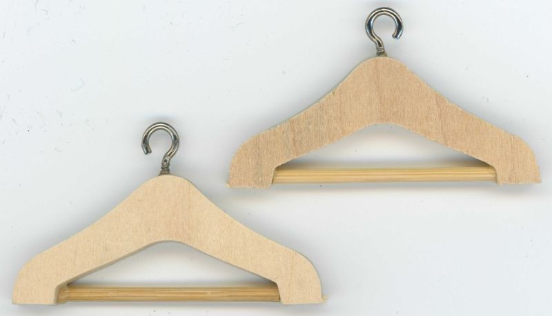 Wood Hangers Set of 2  in Unfinished Wood