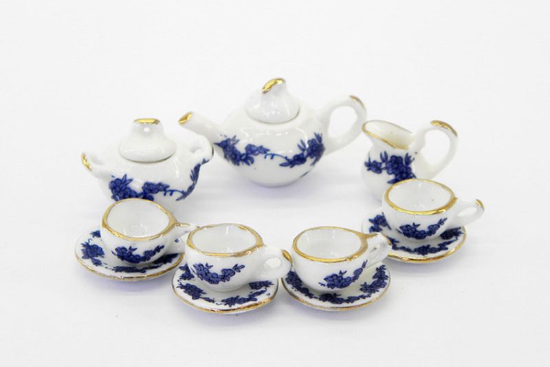 Petite Navy Floral Tea Set