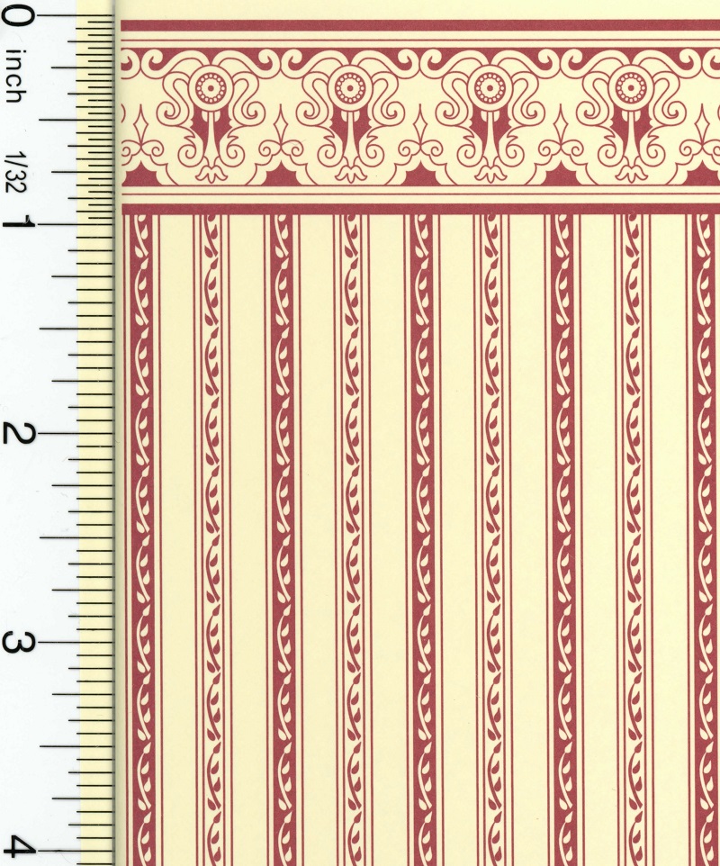 Wallpaper Regency Style Burgundy Stripe