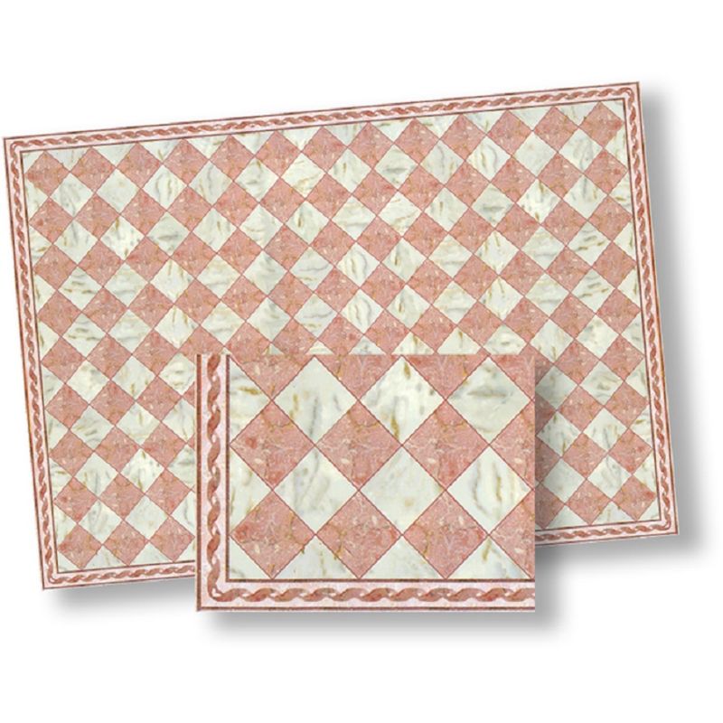 Dollhouse Flooring Pink & White Faux Marble Floor Tile