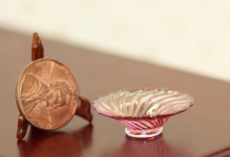Details about   Artisan Glass Cranberry Ribbed Dish by Philip Grenyer