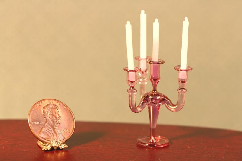 Artisan Cranberry Glass Candleabra by Philip Grenyer