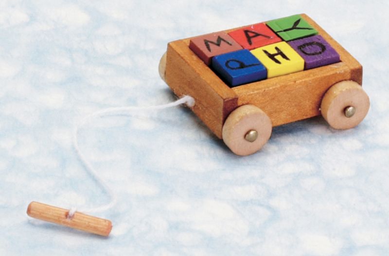 Toy Wagon with Letter Blocks