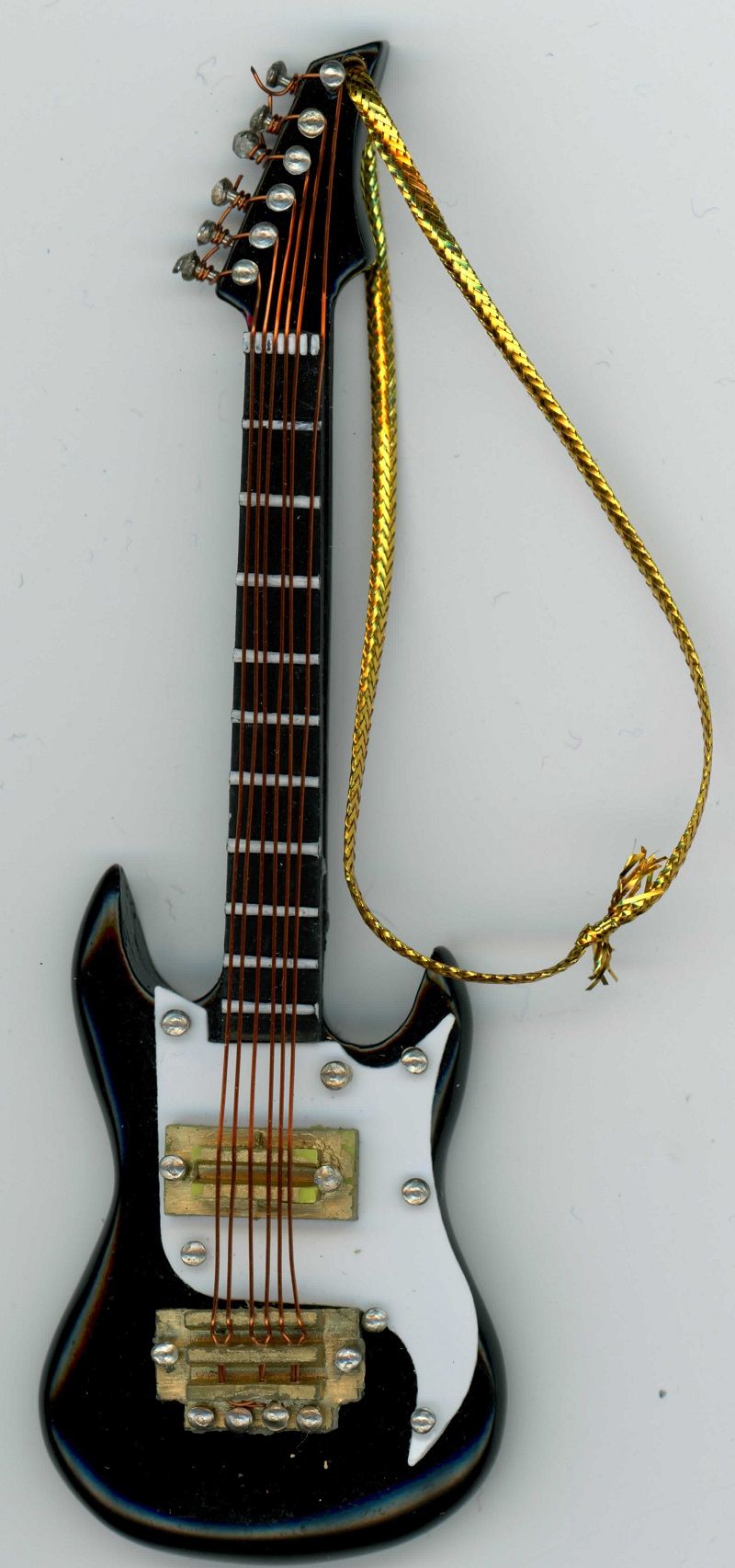 Electric Guitar Ornament in Black