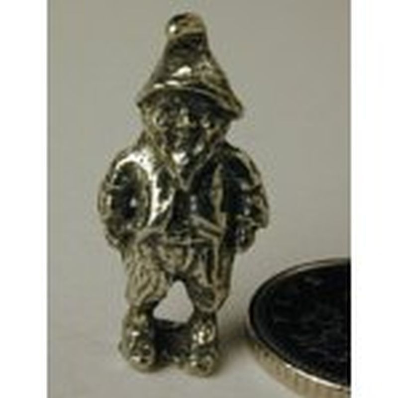 Polished Pewter Garden Gnome Standing