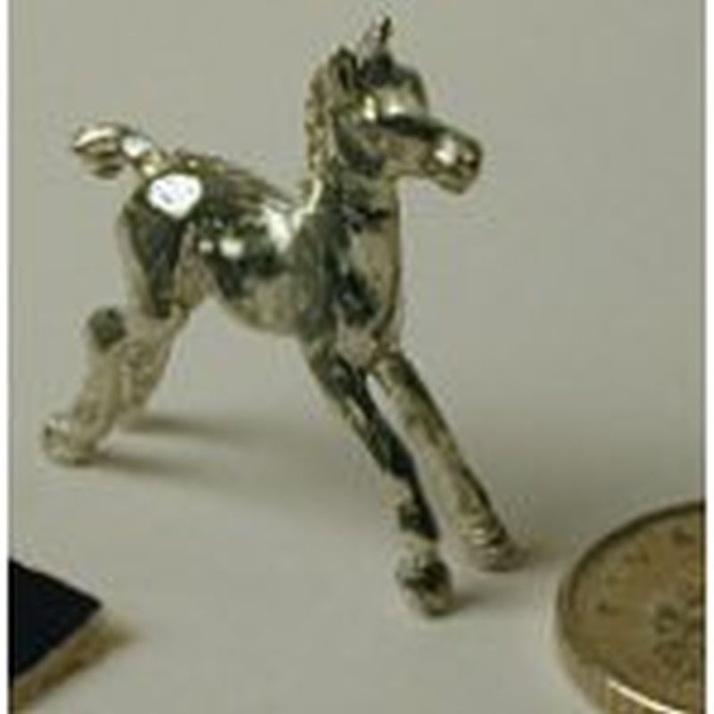 Polished Pewter Foal Figurine