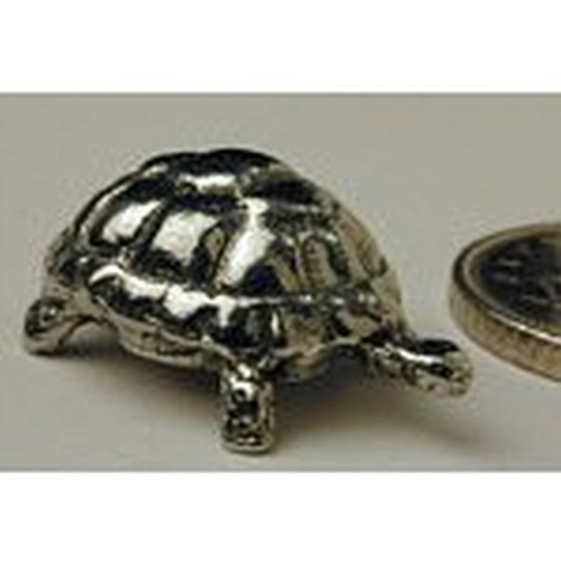 Polished Pewter Tortoise Figurine