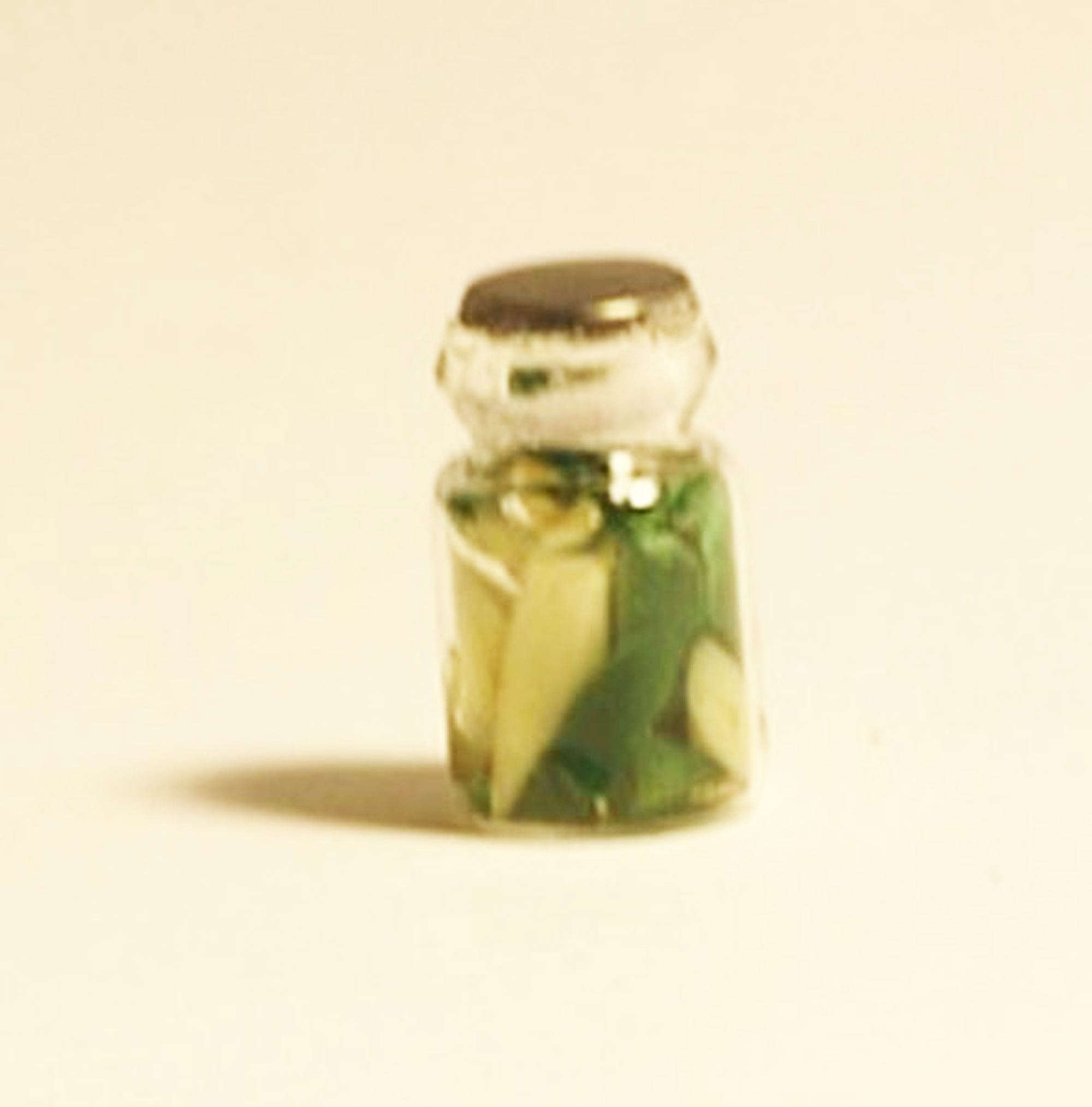 Dollhouse Miniature Glass Bottle Filled with Peppers