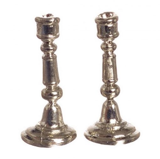 Pair of Silver Finished Candlesticks by Falcon Miniatures