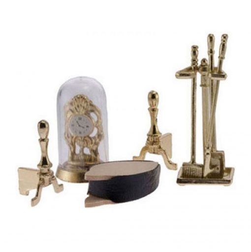 Set of Brass Fireplace Tools
