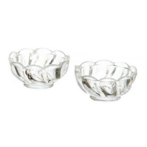 Set of 2 Fluted Candy Dishes in Clear
