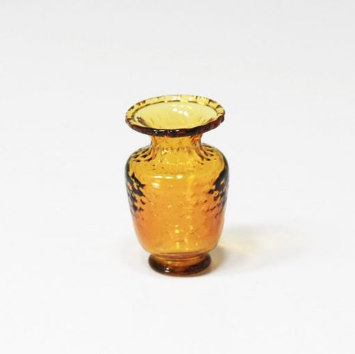 Artisan Amber Crystal Pressed Glass Vase - New by Philip Grenyer