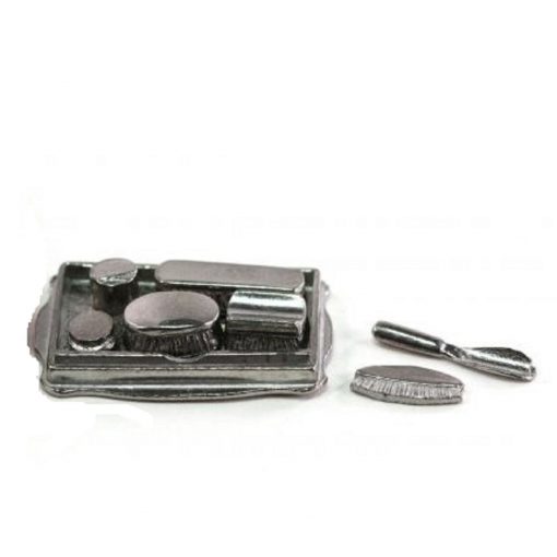 Polished Pewter Men's Dressing Table Set by Phoenix Models