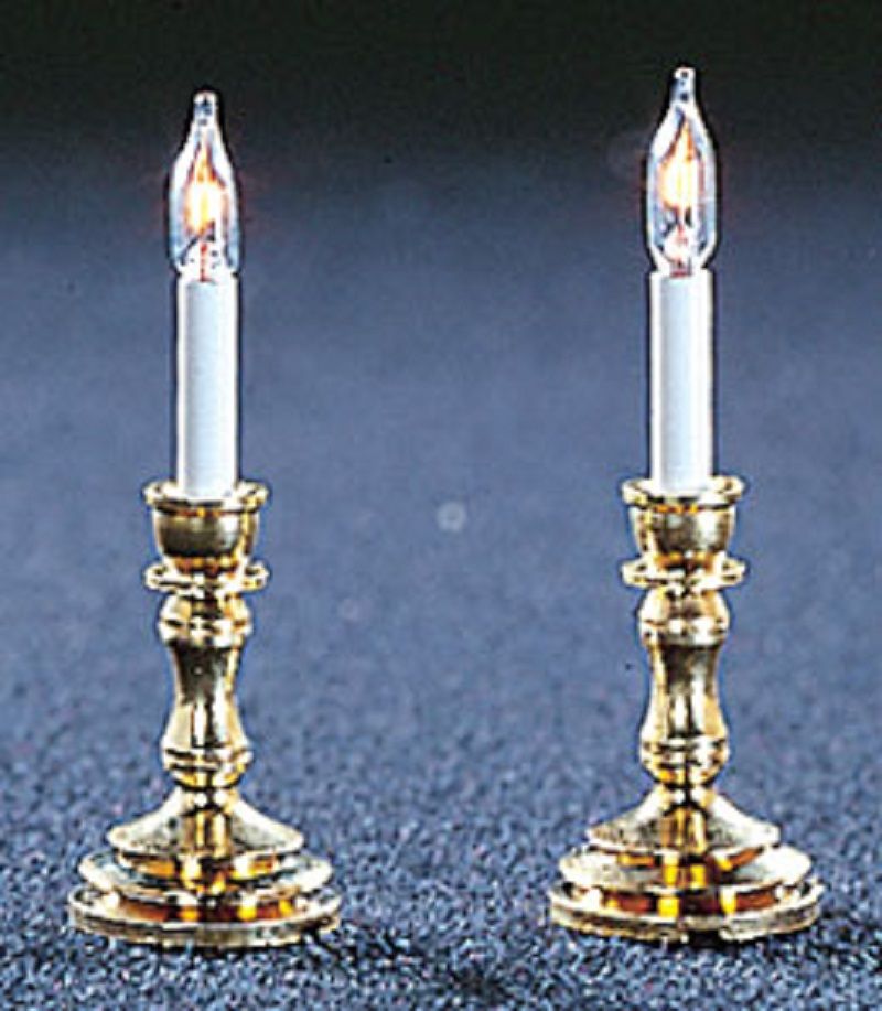 Dollhouse Miniature Electrified Candlesticks