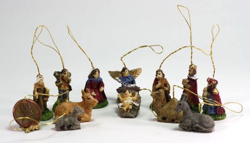 12 Piece Christmas Holiday Nativity Set Ornaments