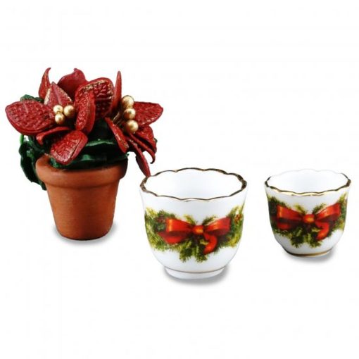 Winter Rose Christmas Poinsettia Set by Reutter Porcelain