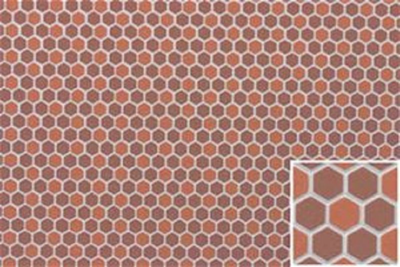 Hexagon Dark Terra Cotta Flooring