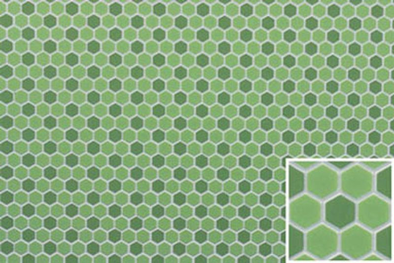 Hexagon Tile Flooring in Green