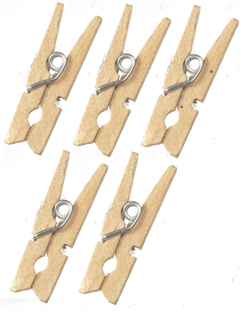Set of 6 Wooden Clothespins